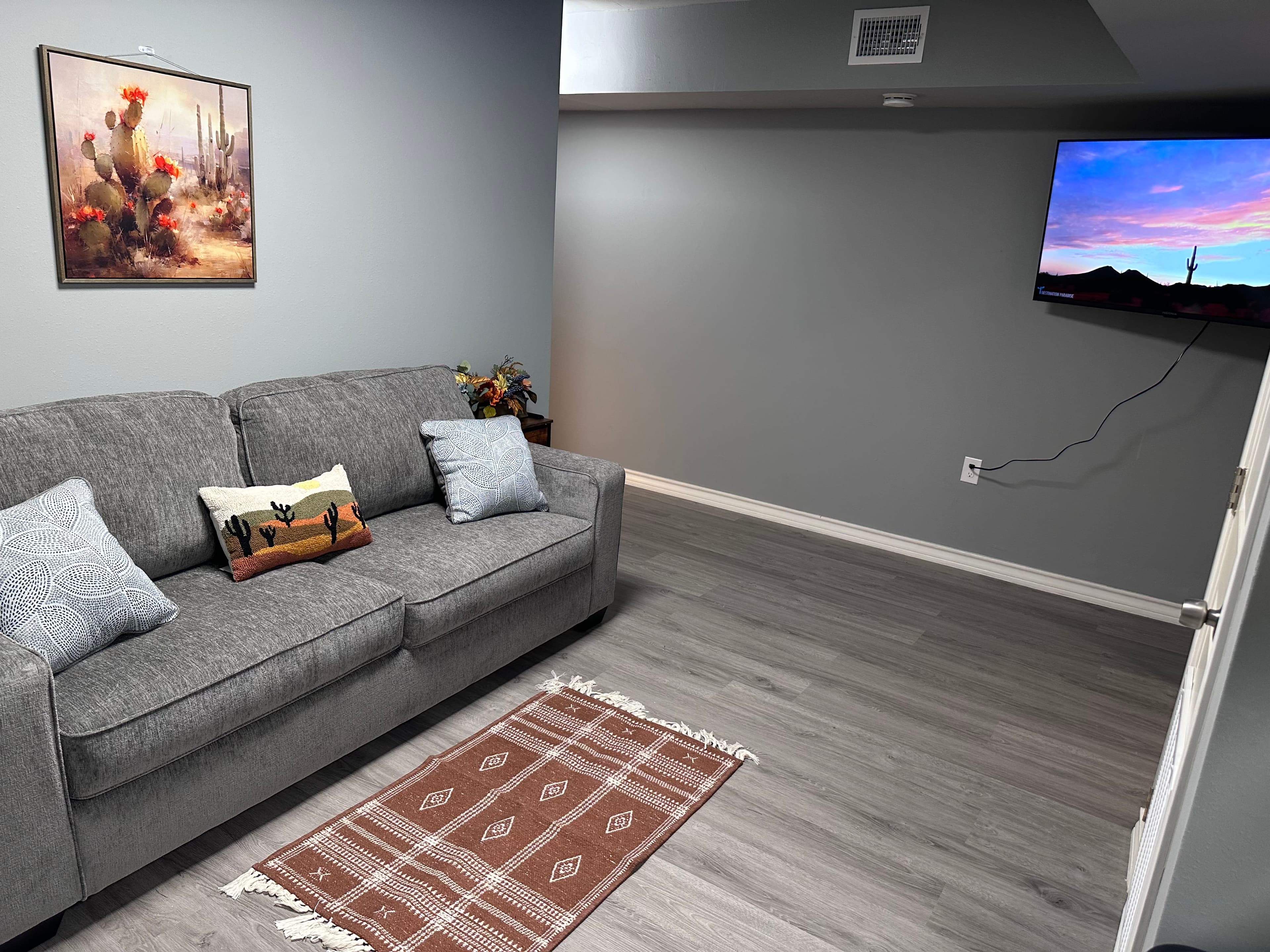 Furnished living area with a sofa